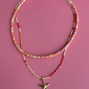 okrągły naszyjnik, naszyjnik ze złotą rozgwiazdą