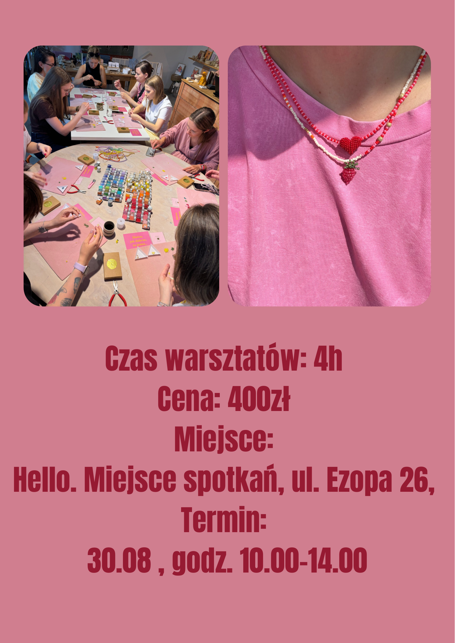 ..1. WARSZTATY Poznań 30.08 CYTRYNKA/TRUSKAWKA +naszyjnik z serduszkiem - obrazek 3